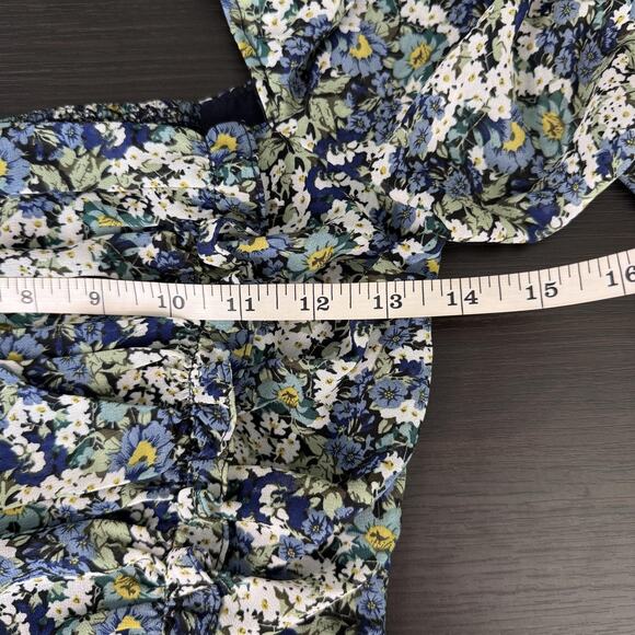 ASTR The Label Top Womens Small Floral Ruched Crop Boho Cottagecore Blouse S - Picture 9 of 11